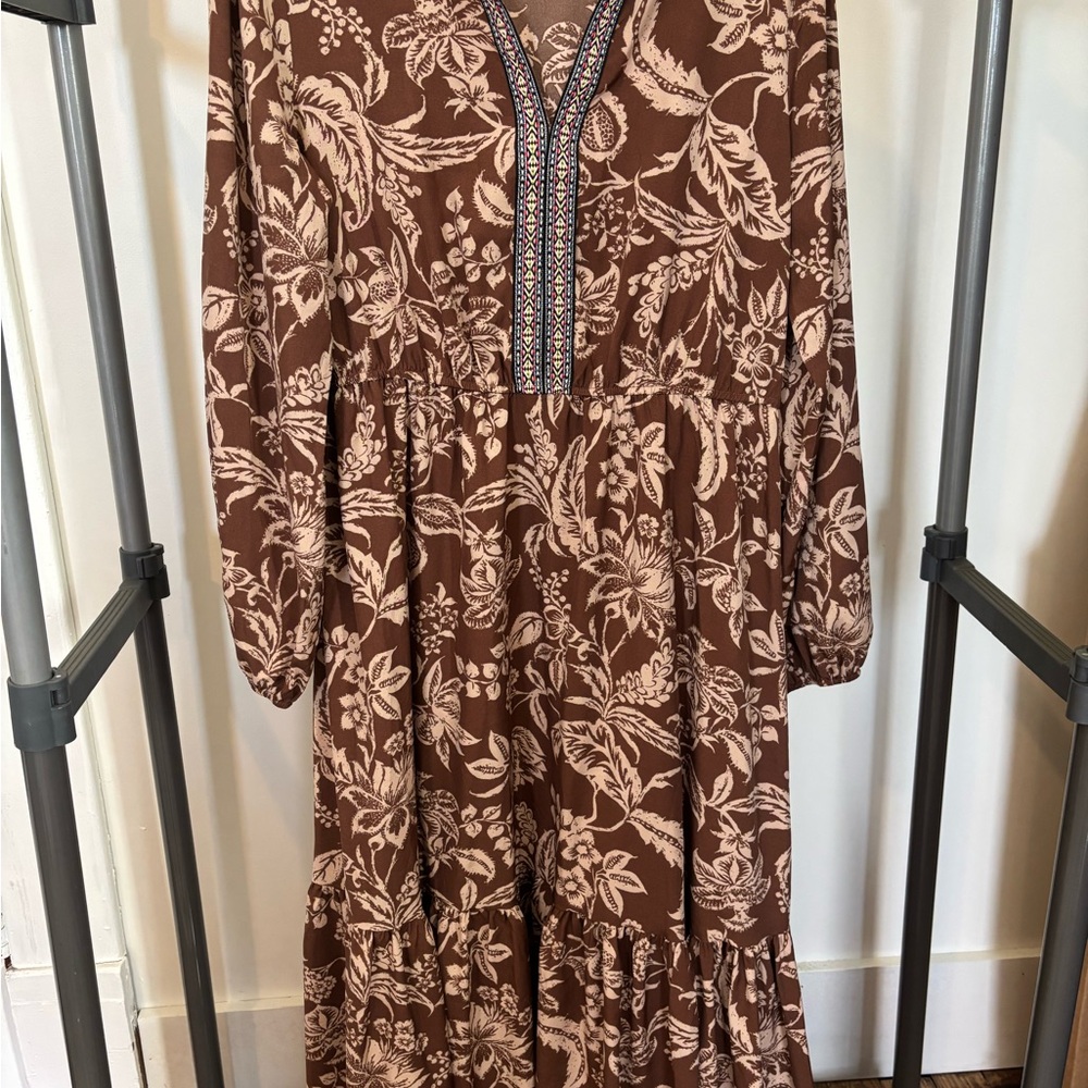 Paisley Brown Maxi Dress